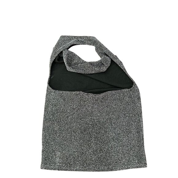 Express Silver Sparkly Halter Neck Top Size S Cocktail Dressy NWT - Picture 2 of 9